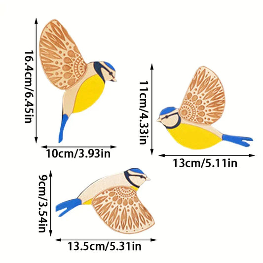 3Pcs Wooden Black Bird Wall Decor – Vintage Gothic Art for Indoor & Outdoor Home Decoration